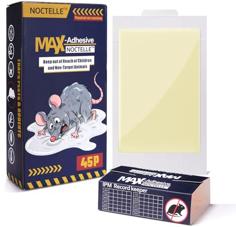 Mouse Traps Pre-Baited Sticky Traps Indoor for Home, Pet Safe Non-Toxic Glue Pads for Rats, Bugs, Spiders, Cockroaches (Classic, 45)