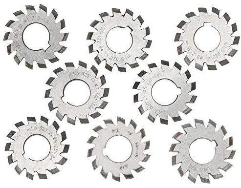 HUSHUI Höghastighetstål Kugghjulsfrässats 8 St Hållbara Skärverktyg för Fräshjul M1.5 20° 5mm 6mm