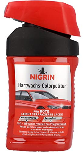 NIGRIN Hartwachs-Colorpolitur, einigt, glättet und konserviert wirksam farbige Lacke, rot, 300 ml
