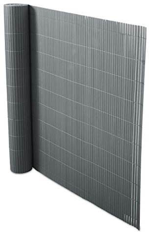 etm PVC Screening Fence, Protective Privacy Fencing Screen for Balcony, Garden, Terrace and Patio, Grey - 100 x 500 cm