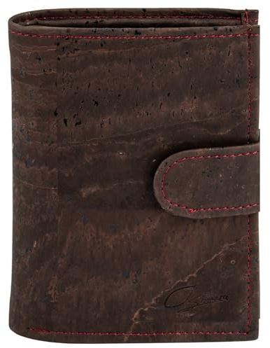 Simaru Kork Geldbörse Damen, Veganes Portemonnaie mit Platz für 10 Karten, Scheinen und Münzen, Kork Geldbeutel als perfekte vegane & nachhaltige Leder Alternative (braun)