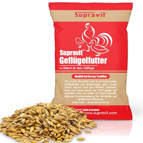 Supravit Braugerste 25kg - Ergänzungsfutter für Hühner und Tauben | energiereiches Zusatzfutter liefert wertvolle Kohlenhydrate - leicht verdaulich und gut verträglich