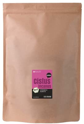 Wohltuer Bio Cistus Incanus (500 g) Zistrosenkraut geschnitten aus zertifizierter griechischer Wildsammlung