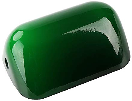 Newrays Jade Green Glass Bankers Helle Lampenabdeckung Bankers Lamp Glass Shade Cased Ersatzlampenschirm Größe L15 cm B9,5 cm