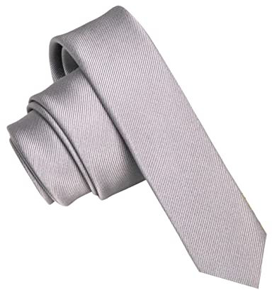 JEMYGINS Corbata de Hombre Ajustada de Color Sólido a Rayas Diagonales 4 cm de Ancho Gris