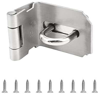 INCREWAY Heavy Padlock Hasp Duty, Stainless Steel 90 Degree Right Angle Door Clasp Door Latch Door Lock for Doors and Windows