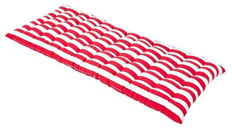 Homescapes - Cojín para banco de jardín, colchón de suelo de algodón, rayas rojas