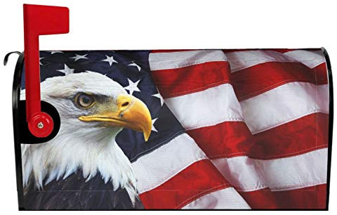 Dujiea American Flag Mailbox Cover Mailbox Wraps, Waterproof Mailbox Covers Magnetic Post Box Cover Large Size 25.5(L) x 21(W) Garden Yard Outside Farmhouse Home Decor