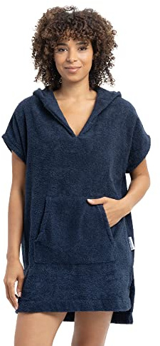 HOMELEVEL Poncho de surf femme - Serviette de plage peignoir en coton avec poche et capuche - Robe sortie de bain cape pour adulte adolescente