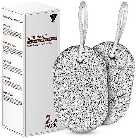 WestWolf - Porous Volcanic Pumice Stone For Feet Hard Skin, Pack of 2 Rectangle Shape, 5.5x9x2cm | Foot Scrubber for Dead Skin, Cracked Heels, Corn Calluses Remover For Skin Exfoliation, Home Pedicure