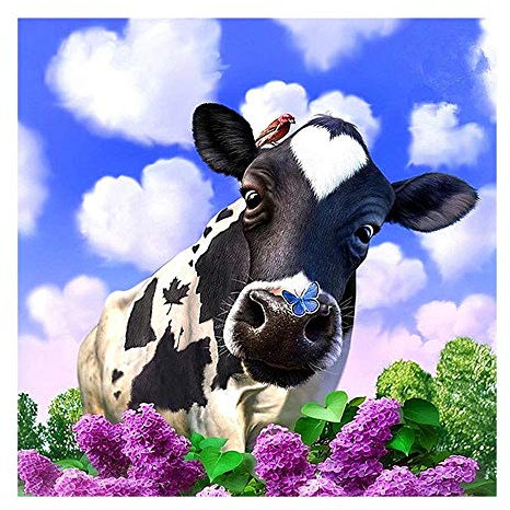 Puzzle 5000 Teile Kuh und Blume, Farbenfrohes Puzzle für Erwachsene und Kinder ab 14 Jahren Klassische Puzzles Geschicklichkeitsspiel für die ganze Familie-61.61x41.53 Zoll (156.5 x 105.5cm)