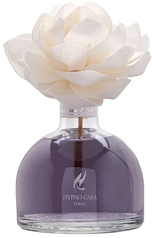 HYPNO CASA - Diffusore di Fragranza profumata per ambiente con fiore - 250ml (Orchidea nera)