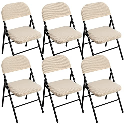 Leomix Waschbare Esszimmerstühle Abdeckungen, Stretch Samt Klappstuhl Slipcovers, für Empfang Büro Party Bankett Zuhause, für Esszimmer Bankett Home Decor,I,6pack