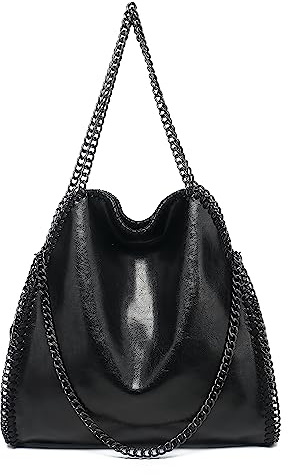 Wivmypog Damen Handtasche Damen Kunstleder Umhängetasche Mode Kettentasche Große Frauen Hobo Taschen für Damen