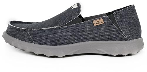 Kickback Couch Classic Men’s Canvas Slip On Loafers – Lightweight Casual Summer, Travel & Beach Shoes with Anti-Slip Sole - Relaxed Comfortable Fit for All Day Comfort - Dark Navy, UK 11