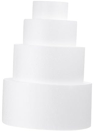 UPKOCH Set 4 Stampi per Torta in Schiuma Rigida, Basi Modellino per Decorazioni Nuziali, Leggere e Riutilizzabili, per Esercitarsi nella Decorazione Torte e Creare Espositori Artigianali