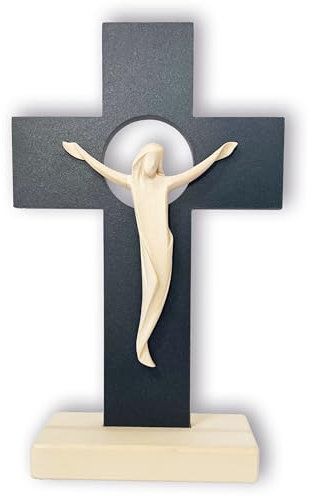 Fritz Cox Stehkreuz in Schieferoptik mit Jesus-Christus