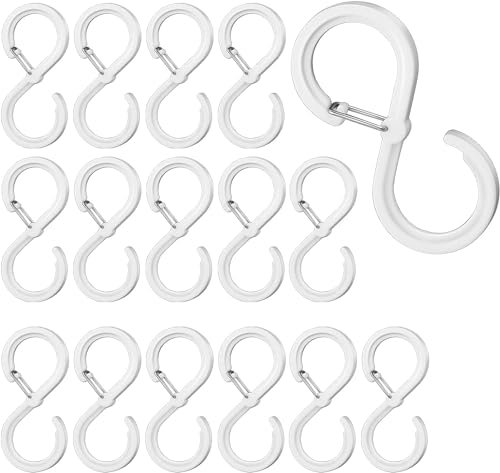 Norhogo 16 ganchos en forma de S, ganchos para colgar, barra de ropa anticaída, ganchos para colgar, ganchos para colgar en el baño, dormitorio, oficina, cocina, color blanco
