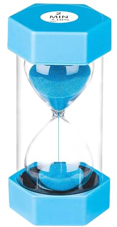 SuLiao timglas 2 minuter blå, äggklocks-timerset, färgglatt timglas, timglas sandtimer för barn skola, barn tandborstning, Kita, kontor, hus, dekoration, spel, klassrum