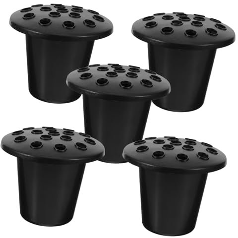 BCOATH 5pièces Vase De Cimetière Noir Pot à Fleurs Memorial Plastique pour Décoration Funérailles Et Tombe