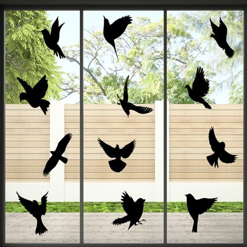 Autocollants de Fenêtre Empêche Les Collisions de Personnes et D'oiseaux Protection Contre Les Oiseaux de Fenêtre(Noir)
