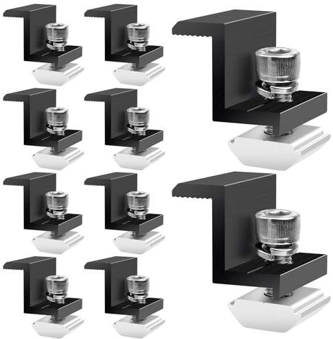 Solarmodul Halterung Endklemme 30mm Schwarz: Solarpanel Halterung, 10 Stück Befestigung Solarmodul, Solarpanel Z-halter Solarhalterungen Verstellbar Klemme, Halter Solarpanel für PV Photovoltaik