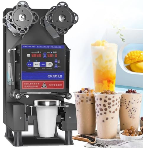 Máquina de sellado de tazas de té completamente automáticaMáquina selladora eléctrica de té con leche de burbujas con control digital for sellar vasos de papel PP PE PC Café con té con leche de burbuj