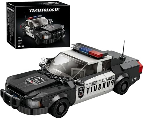 VizBrou Rennwagen Speed Champion Bausteine Set, 1:24 Dodge Police Auto Klemmbausteine Modell Kit, 369 Teile Kompatibel LG Kaderwagen Einsatzfahrzeug Supercar Spielzeug Geschenk für Erwachsene Kinder
