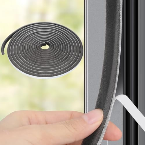 SUNMON Bürstendichtung Türdichtung Selbstklebend 9 mm(B) x 5mm(D) x6M(L), Grau Türbodendichtung Insektenschutz, Dichtungsbürste für Tür 2,5-4,5mm, Fenster, Kleiderschränk, Zugluftstopper für Türen