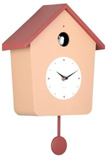 Karlsson Horloge murale coucou marron et ocre rouge avec pendule