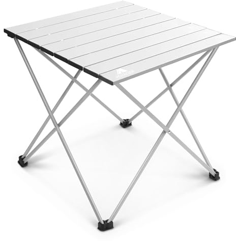 Voyager Campingtisch - Faltbarer Outdoor-Tisch mit Verstellbarer Höhe, extra Stauraum, schneller Aufbau, leicht & langlebig - Kompakter Tisch für Camping, Picknick & Reisen - Groß 49x46x40cm