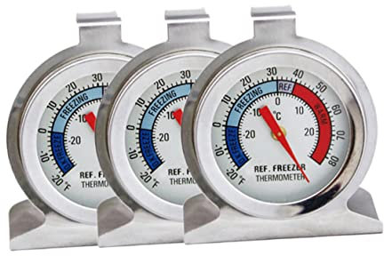 Hemobllo 4stücke Edelstahl Kühlschrank-thermometer Langlebig Und Präzise Für Haus Und Büro Mit Papierverpackung Silber Für Echtzeit-temperaturüberwachung Kühlschrank Und Gefrierfach