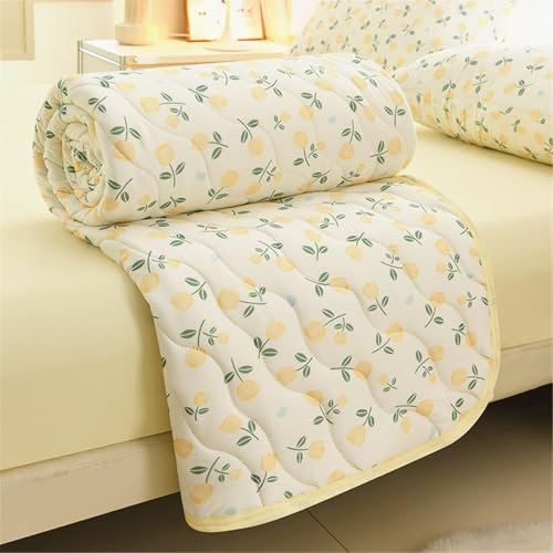 Odot Tagesdecke 100x150 150x200 180x200 200x230 Modern Blumen Tagesdecke Bettüberwurf Einzelbett Doppelbett Weich Komfort Steppdecke Gesteppte Bettwäsche Sofaüberwurf Wohndecke (Tulpe,200x230cm)
