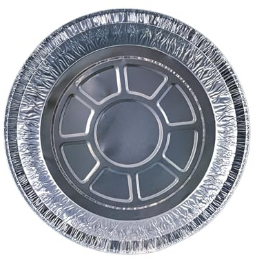 7 Round Aluminium Foil Food Containers with Lids (720ml) – Made in UK | Disposable Takeaway Tin Trays with PE-Coated Paper Lids | Oven, Air Fryer & Flame Safe – Silverstar (50)