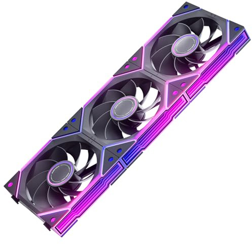 AsiaHorse NyotaUltra 3 st. ARGB-fläktar, 120 mm, RGB Daisy Chain HDB, 58,5CFM/2 000 varv/min 2,07 MMH2O 4-stifts PWN och ARGB 5 V 3-stifts för Asus Aura MSI