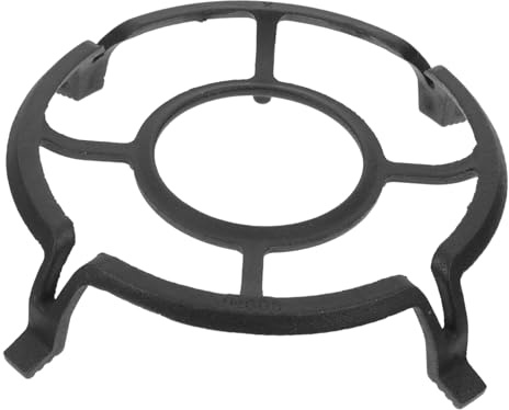 Soporte para Sartén de Hierro Negro Diseño de Cuatro Patas | Antideslizante y Resistente Deformación, para Gas Stove y Wok, Aspecto Atractivo