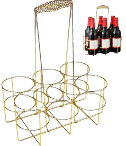 Stakee Botellero De Metal para Botellas De Vino, Cesta para hasta 6 Botellas De Vino, Ideal para Fiestas Y Bares.
