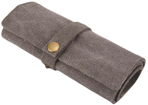 Estuche enrollable de lona de algodón resistente con 10 ranuras, solución de almacenamiento portátil para correas de reloj inteligente, funda enrollable de lona