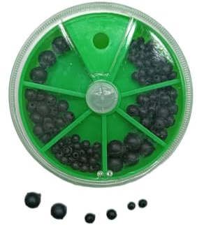 A&N Gummistopper Gummiperlen Angeln – 120 Stück in Spenderbox – 3 Größen (4–8 mm) – Stopper für Posenmontage & Angelzubehör