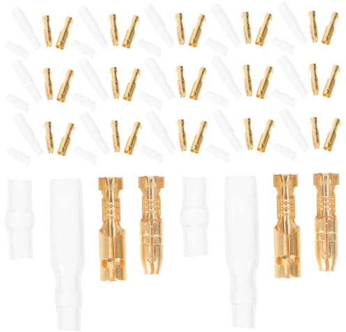 GALPADA 50sets Connettori Maschio e Femmina in Ottone Con Manicotti Isolanti Per Terminali Per Cavi Connettori Per Cavi e Kit Di
