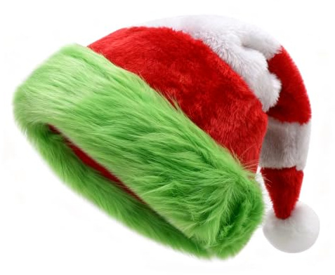 TAGVO Weihnachtsmütze Nikolausmütze Damen Herren Plüsch Weihnachtsmann Mütze mit Dicker Fellrand Perfekt für Weihnachtsfeiern Und Heiligabend