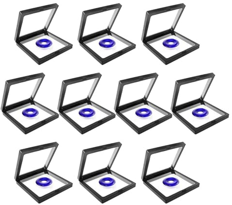 Nuyhadds Marco flotante 3D – 10 piezas de soporte para monedas de desafío, escaparates flotantes con marco para monedas antiguas de desafío, medallas, joyas, conchas, piedras preciosas, ejemplares,