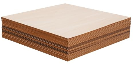 Lot de 30 plaques de contreplaqué de 3 mm - 40 x 40 cm - En bois de tilleul - Découpe artisanale - Pour projets de bricolage, peinture, gravure
