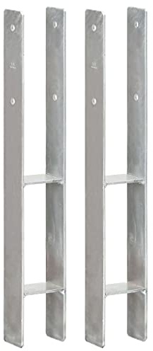 Nqyjm stolpe, 2 stycken silver 8 x 60 cm, galvaniserat stål för trädgård, terrass, utomhus