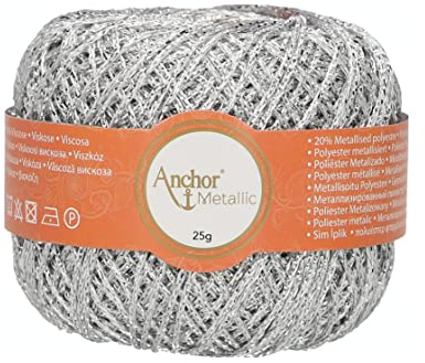 Coats GmbH Häkelgarn Anchor Artiste Metallic 25 g silberfarbig 301 GP:27,80€/100 g