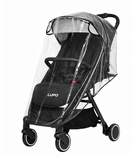 LUPO Universal Rain Cover for Buggy Puschair - Universal Pram Rain Cover, Travel Shield, Windproof and Waterproof for Hauck, Silver Cross, Joie, Chicco Pram Strollers + More