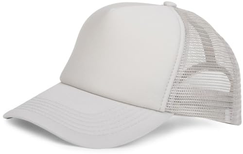 styleBREAKER nätkeps med 5 paneler, truckerkeps, baseballkeps, justerbar, unisex 04023007, LJUSGRÅ, En Storlek