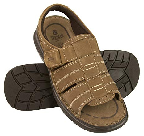 Zerimar Trekkingsandale für Herren | Ledersandalen für Herren | Bequeme Sportsandalen | Geschlossene Sandalen mit Klettverschluss | rutschfeste Sohle