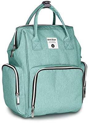 SONARIN Premium Baby Wickelrucksack mit Kinderwagen Strap, Feuchttücher Box, Wickeltasche,Reise-Rucksack-Organizer mit Flasche isoliert Taschen,Wasserdicht, Große Kapazität,Stilvoll