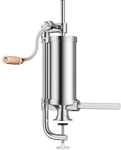 DREAMADE 1,5/2,5/3/5 KG Wurstfüller, Wurstfüllmaschine Wurstmaschine, Fleischwolf Wurstspritze Wurstpresse mit 4 Füllrohre, Manuell (5 KG)